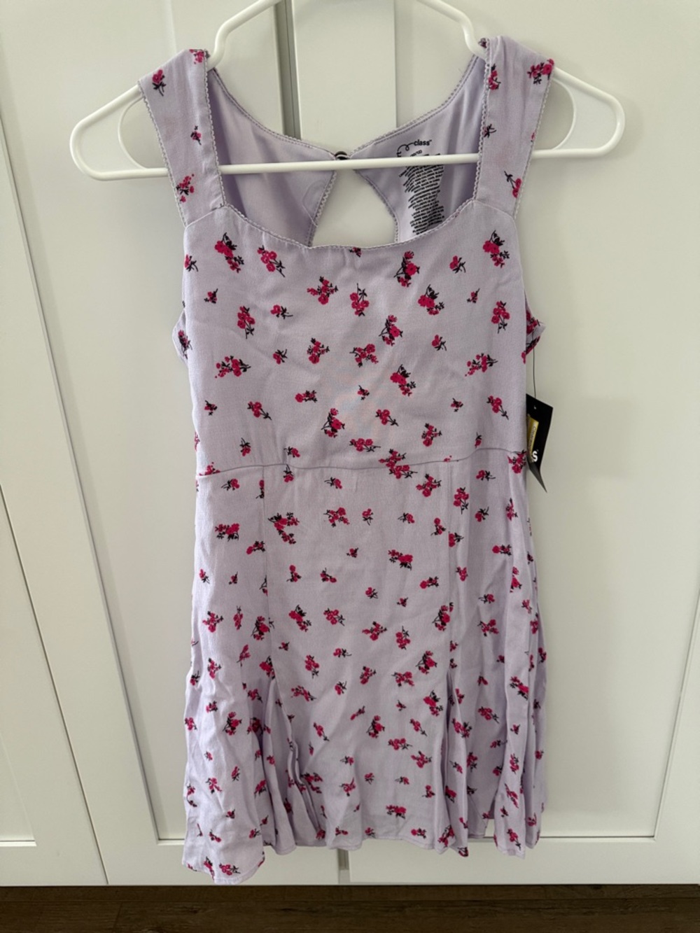 art class Girls Lavender Floral Tank Dress with Pink Blossoms